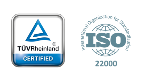 Сертифіковано TÜV Rheinland та ISO 22000