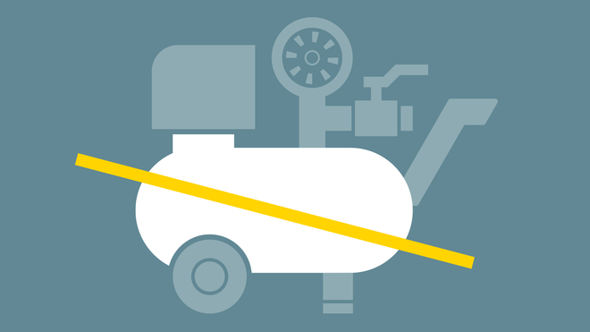 i.Comp 3 не потребує ресиверів стисненого повітря.